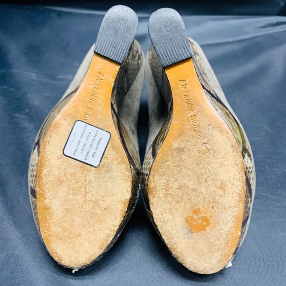 Alexandre Birman Grey Platform Snakeskin Wedges - Picture 9 of 10